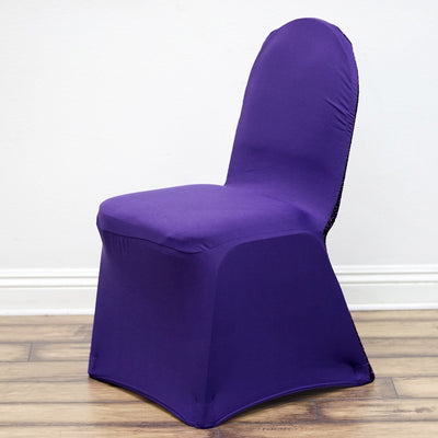 Purple chair cover on a plain background