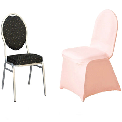 Two stylish chairs: one with a black polka dot design and one in soft pink.