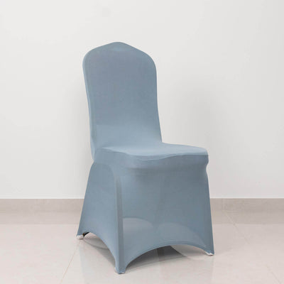 Gray chair cover on a plain backdrop showcasing its sleek design.