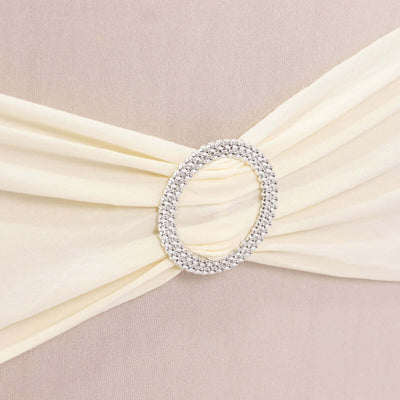 Elegant cream sash with rhinestone buckle detail