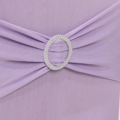 Lavender dress with elegant rhinestone brooch detail