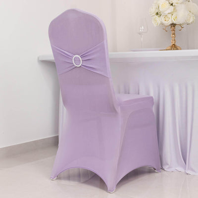 Purple chair cover with decorative bow, perfect for elegant events.