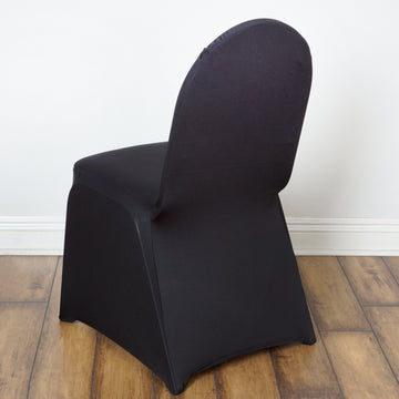 Black Spandex Stretch Fitted Banquet Chair Cover: Add Elegance to Your Event