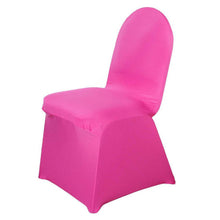Banquet spandex fitted chair cover in pink color#whtbkgd