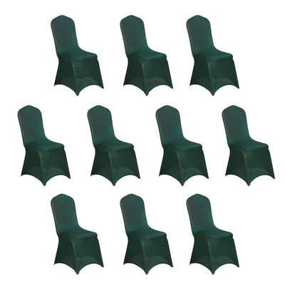 Set of 10 green chair covers for events and parties