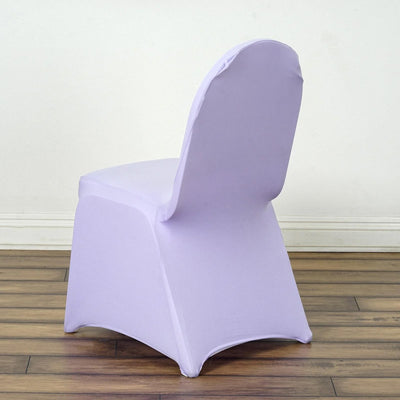 Purple chair cover on a modern chair, showcasing its sleek design.