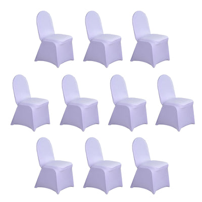 Set of 10 lavender chair covers for events and parties