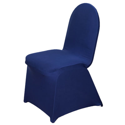 Navy blue stretch chair cover for events or home use