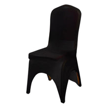 3-Way Open Arch Black Premium Stretch Banquet Chair Cover, Fitted Chair Cover - 160 GSM#whtbkgd