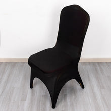 3-Way Open Arch Black Premium Stretch Spandex Banquet Chair Cover, Fitted Chair Cover - 160 GSM