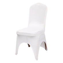 3-Way Open Arch White Stretch Spandex Banquet Chair Cover, Wedding Chair Cover 160GSM#whtbkgd
