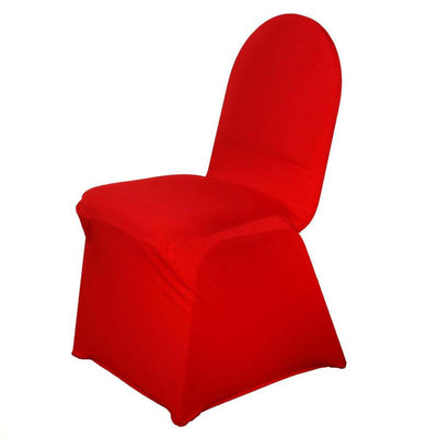 Red chair cover on a plain background.