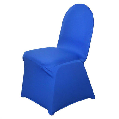 Blue chair cover with sleek design and fitted shape