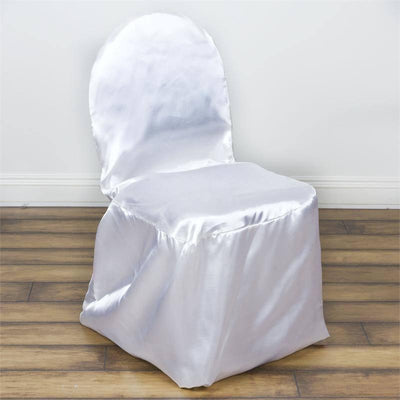 White satin chair cover for elegant events and decorations