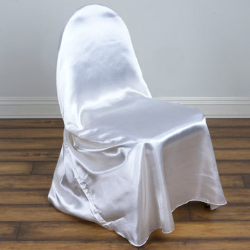 Long-Lasting Elegance with White Universal Satin Chair Cover