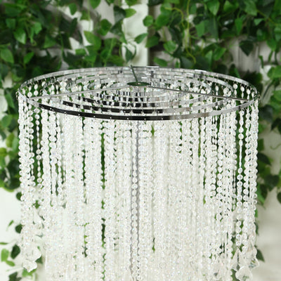 Crystal bead chandelier with elegant cascading design.