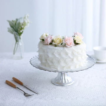 Elegant Silver Glass Pedestal Cake Stand for Stunning Dessert Displays