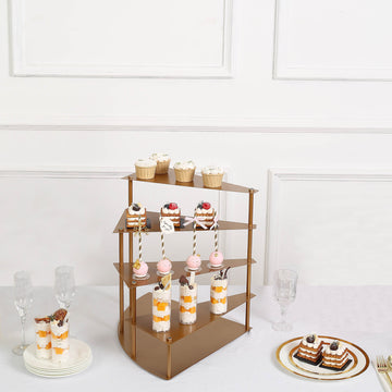 Elegant Gold 4-Tier Cupcake Stand for Stunning Dessert Displays