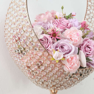 Elegant crystal flower arrangement in a decorative holder.