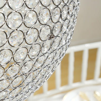 Crystal chandelier close-up showcasing intricate design and sparkle.