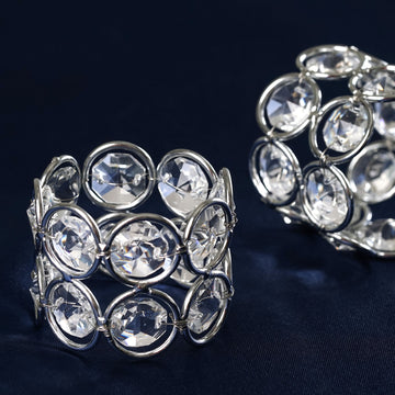 Silver Acrylic Crystal Gem Beaded Napkin Rings for Every Occasion