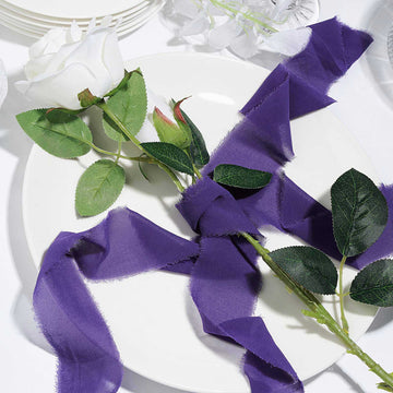 Create Stunning Bouquets and Invitations with Purple Silk-Like Chiffon Ribbon