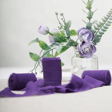 Add Elegance to Your Creations with Purple Silk-Like Chiffon Ribbon