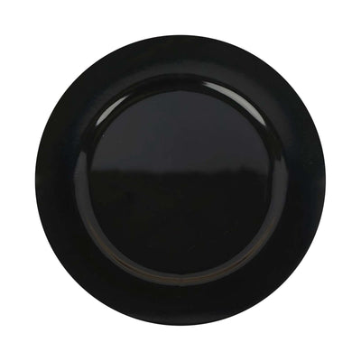 Black ceramic plate on white background