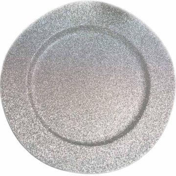 Elevate Your Table Setting with Silver Glitter Acrylic Charger Plates