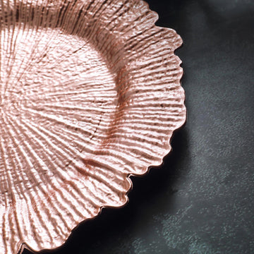 Dazzle Your Guests with Decorative Rose Gold Dinner Charger Plates