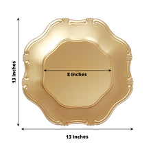 Gold Acrylic Scalloped Hexagon Charger Plates 6 Pack 13 Inch