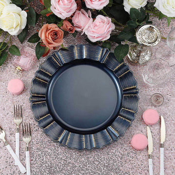 Elevate Your Table Setting with Navy Blue Acrylic Charger Plates