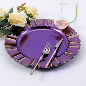 Elevate Your Table with Purple Acrylic Charger Plates