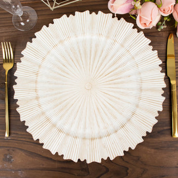 Add Elegance to Your Event with Antique White Sunray Acrylic Plastic Serving Plates