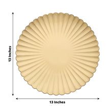 6 Pack | 13inch Gold Scalloped Shell Pattern Plastic Serving Plates