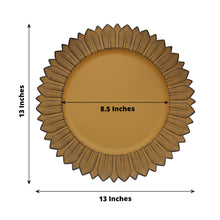 Acrylic Charger Plates - Hard Plastic Matte Mustard Yellow Round Sunflower Design - 13 inches and 8.5 inches