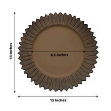 Acrylic Charger Plates - Hard Plastic, Matte Natural, Round Sunflower Design - 13 inches by 8.5 inches