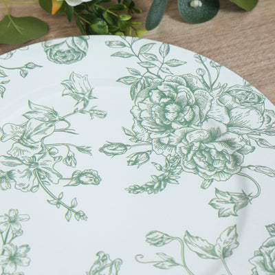 Floral patterned ceramic plate on wooden surface.