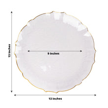 Acrylic Charger Plates - Clear Scalloped Sunflower Style - 13" Dia. and 9" Inner Plate Size