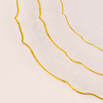 Clear glass plates with elegant gold trim