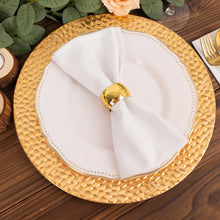 6 Pack Metallic Gold Acrylic Charger Plates With Hammered Rim, 13inch Round Serving Plates