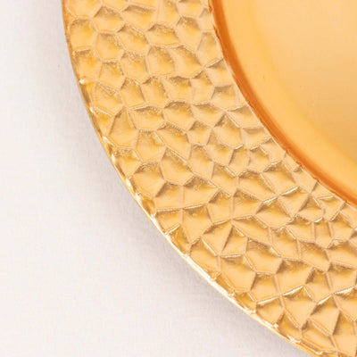 Gold textured plate with a glossy finish.