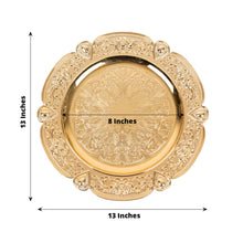 Acrylic Gold Floral Embossed Charger Plates - 13 inches and 8 inches