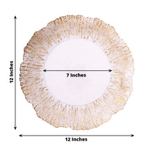 Acrylic Charger Plates - Clear Gold Plastic Scalloped Reef Rim Round Charger Plates - 12 inches and 7 inches