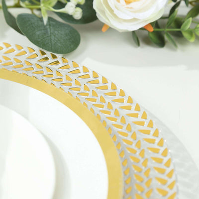 Elegant gold and clear decorative plate with floral accents