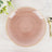 Elegant round plate with a pink wood-like design and gold rim.