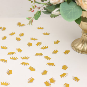 Add a Touch of Magic with Gold Glitter Princess Crown Confetti
