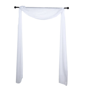 Enhance Your Event Decor with White Sheer Organza Window Scarf Valance