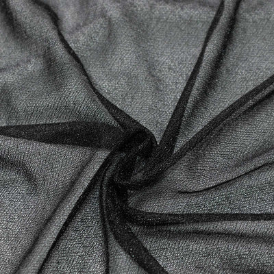 Black sheer mesh fabric texture close-up with flowing folds#whtbkgd