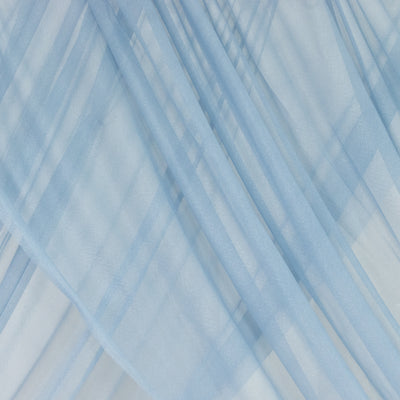 Light blue sheer fabric draped elegantly in soft folds. #whtbkgd